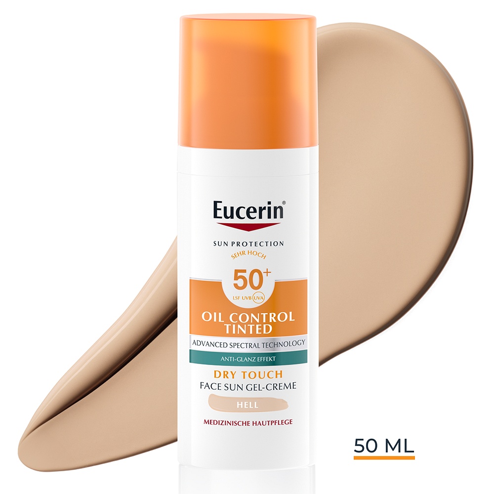 EUCERIN Sun Oil Control tinted Creme LSF 50+ hell - 50ml - Akne