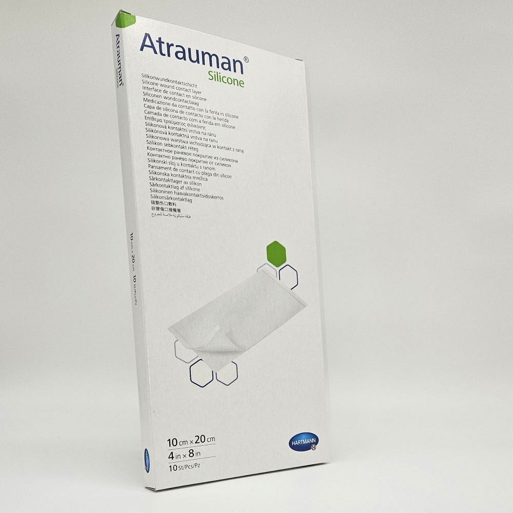 ATRAUMAN Silicone steril 10x20 cm Kompressen - 10Stk