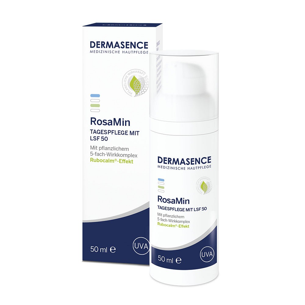 DERMASENCE RosaMin Tagespflege LSF 50 - 50ml - Hautrötungen