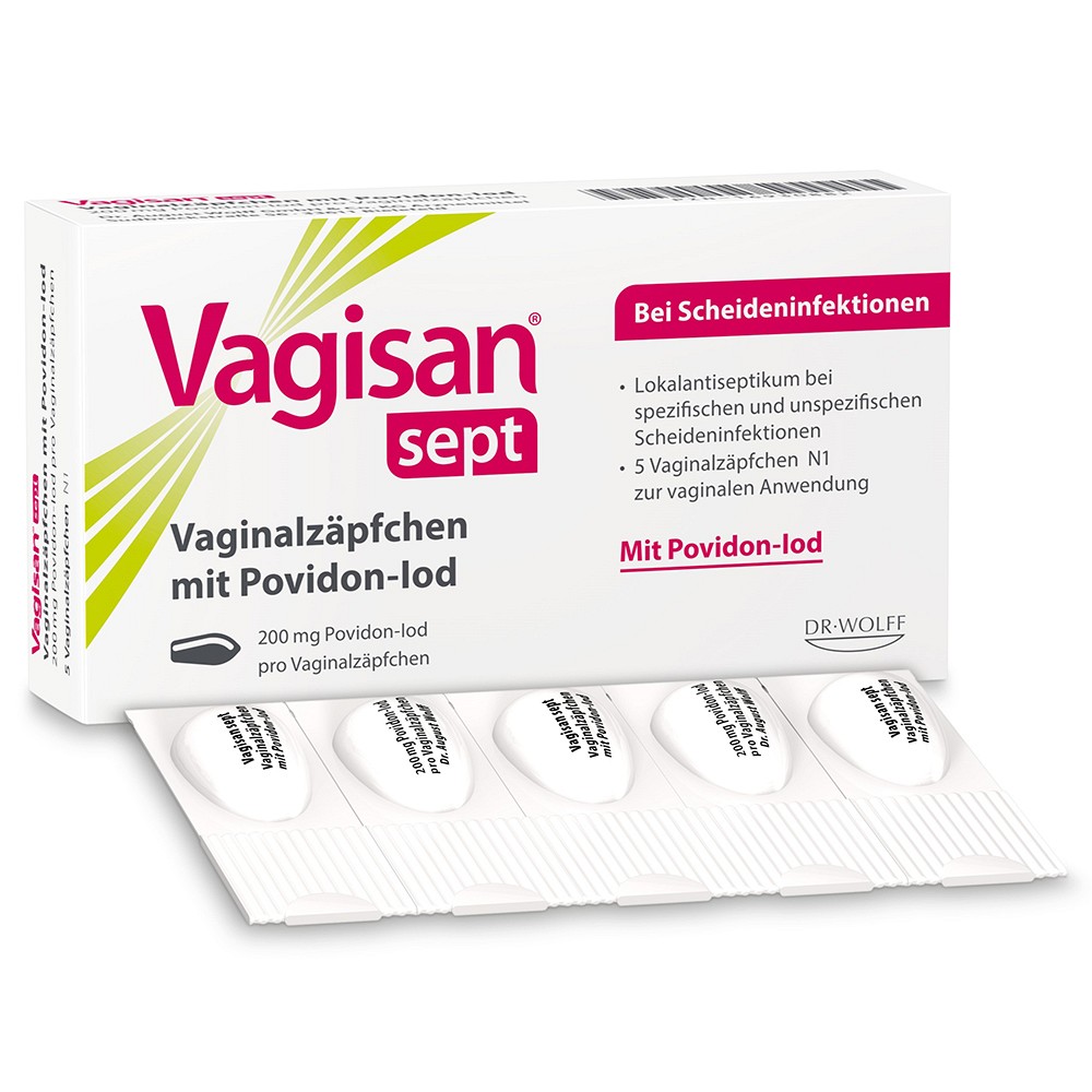 VAGISAN sept Vaginalzäpfchen mit Povidon-Iod - 5Stk