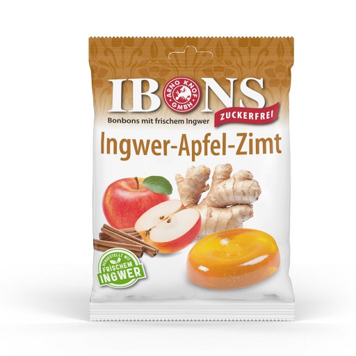 IBONS Ingwer Apfel Zimt o.Zucker Tüte Lutschbonb. - 75g