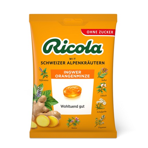 RICOLA o.Z.Beutel Ingwer Orangenminze Bonbons - 75g