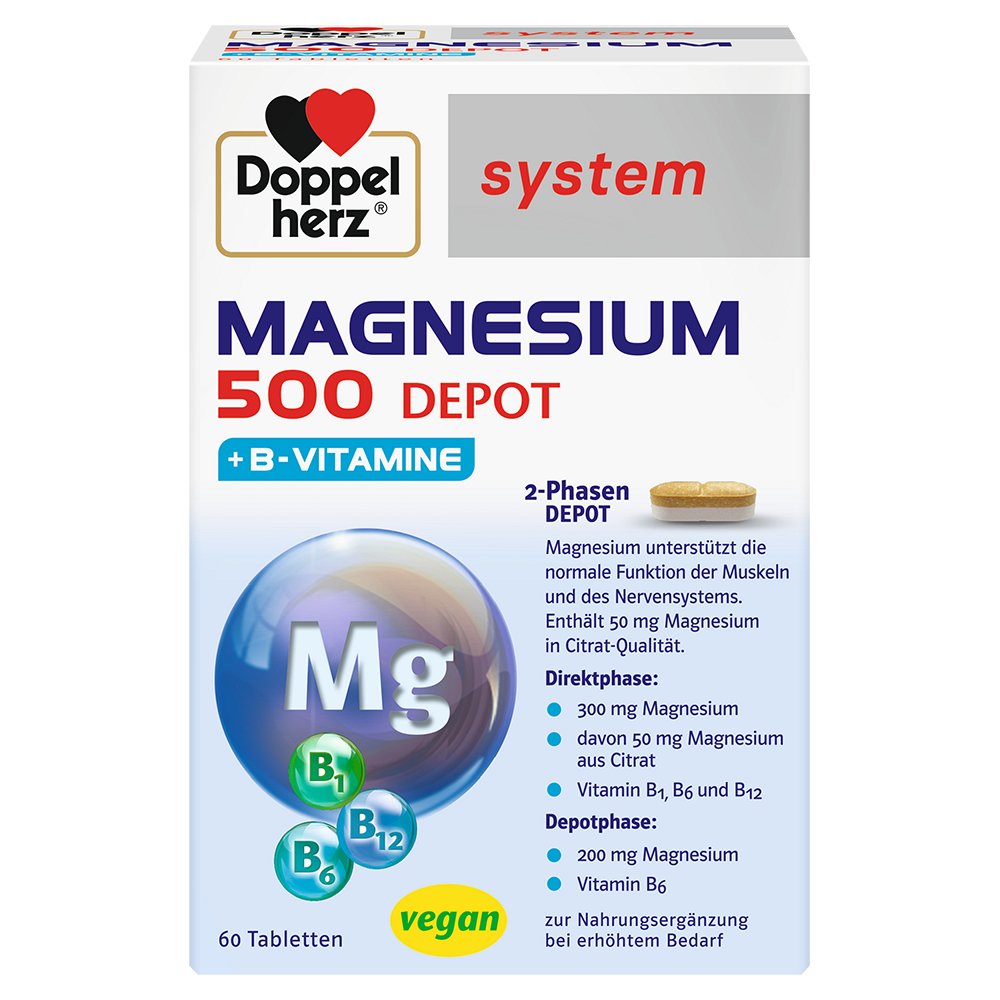 DOPPELHERZ Magnesium 500 Depot system Tabletten - 60Stk - Doppelherz® System
