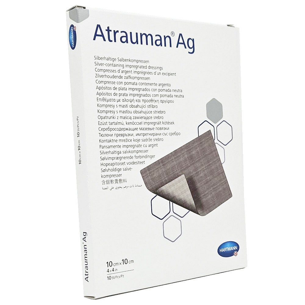 ATRAUMAN Ag 10x10 cm steril Kompressen - 10Stk