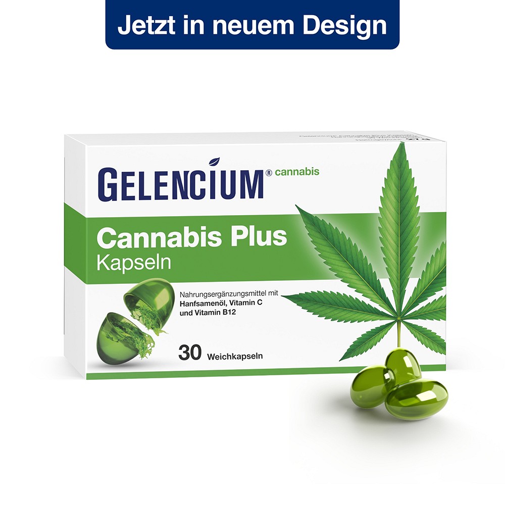 GELENCIUM Cannabis Plus Kapseln mit Vitamin B12 - 30Stk - Stress & Burnout