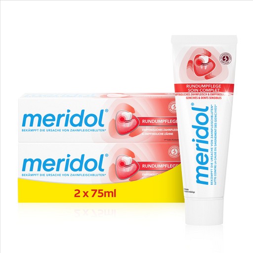 meridol Zahnpasta Rundumpflege für empfindliches Zahnfleisch & Zähne (2X75  ml)