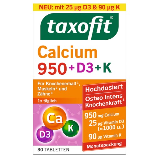 TAXOFIT Calcium 950+D3+K Tabletten - 30Stk
