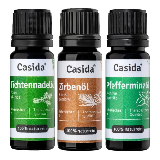 WALDLUFT Set Zirben Fichtennadel Pfefferminz Öl - 3X10ml - Ätherische Öle