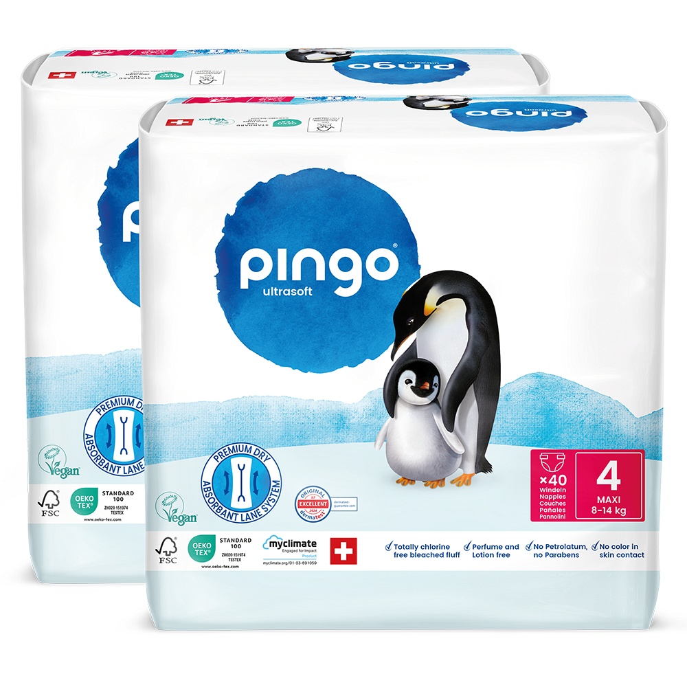BIO WINDELN Nr.4 maxi Jumbo 8-14 kg PINGO SWISS - 80Stk