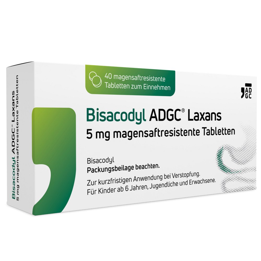 BISACODYL ADGC Laxans 5 mg magensaftres.Tabletten - 40Stk