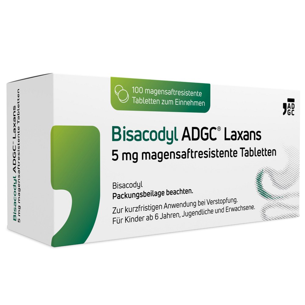 BISACODYL ADGC Laxans 5 mg magensaftres.Tabletten - 100Stk