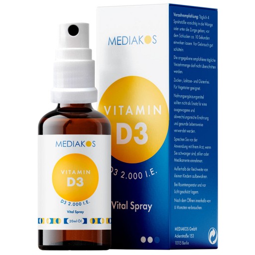 VITAMIN D3 2000 I.E. Mediakos Vital Spray - 20ml