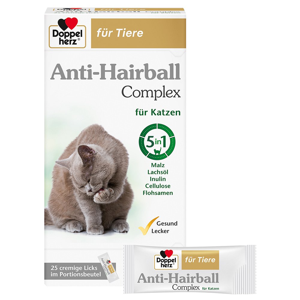 DOPPELHERZ für Tiere Anti-Hairball Complex Katzen - 25X10g - für Tiere