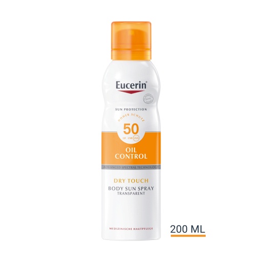 EUCERIN Sun Oil Control Body Transp.Aerosol LSF 50 - 200ml - Akne
