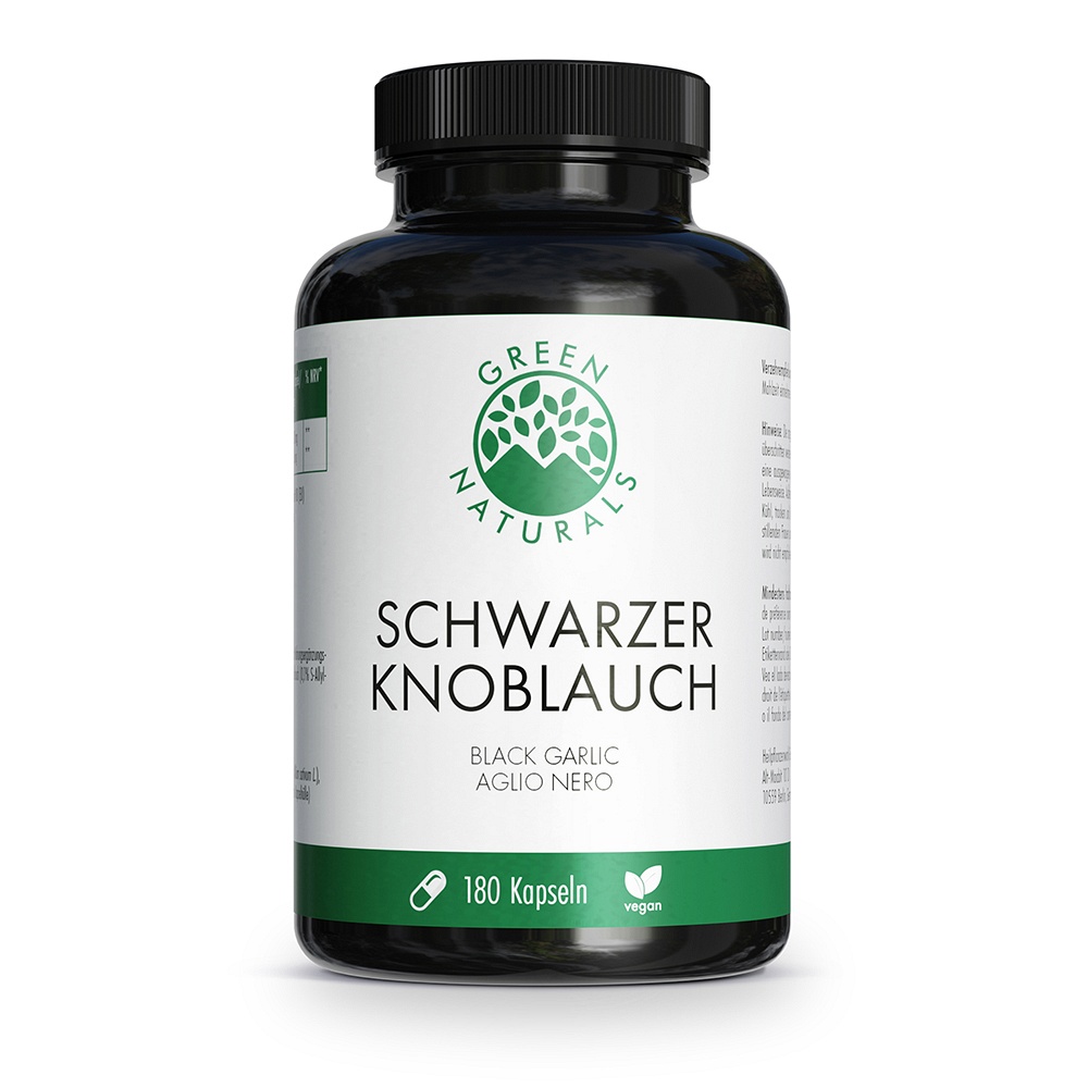 GREEN NATURALS schwarzer Knoblauch 600mg m.SAC Kps - 180Stk - Entgiften-Entschlacken-Entsäuern