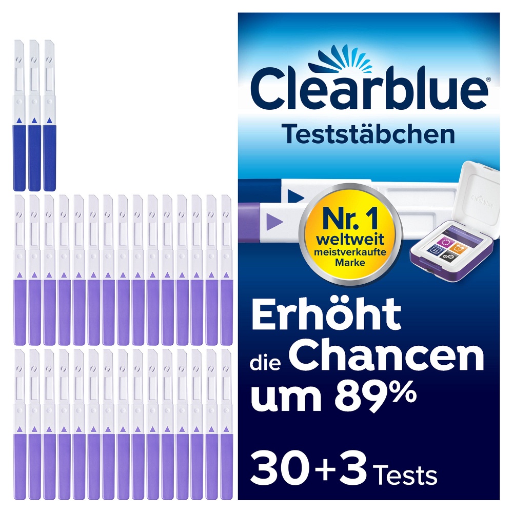 CLEARBLUE Fertilitätsmonitor Teststäbchen 30+3 - 33Stk - Kinderwunsch
