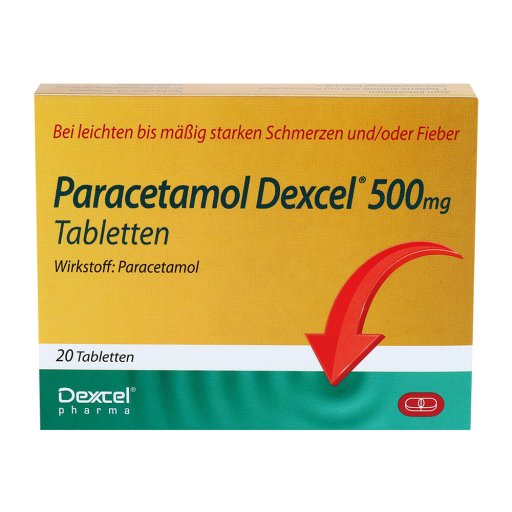 PARACETAMOL Dexcel 500 mg Tabletten - 20Stk - MHD Ware