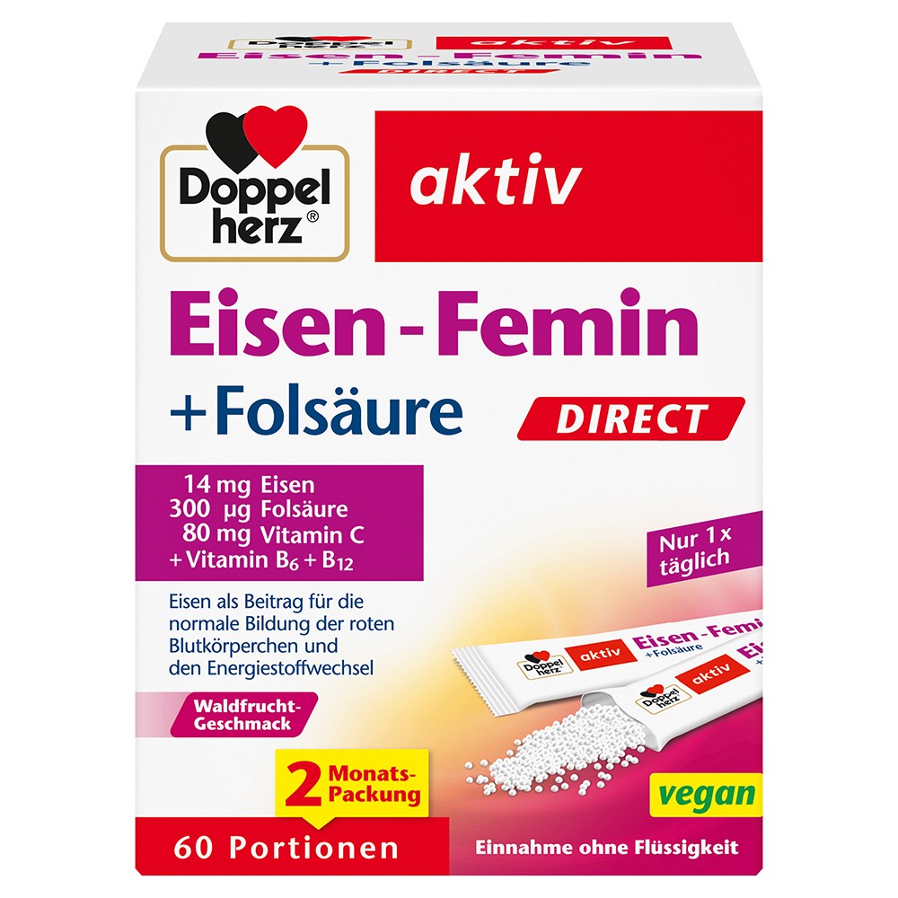 DOPPELHERZ Eisen-Femin DIRECT Pellets - 60Stk