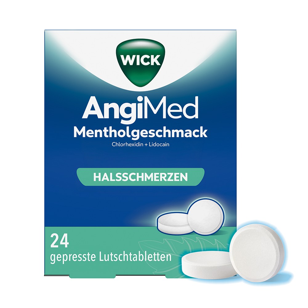 Power Image von WICK AngiMed ​Mentholgeschmack Lutschtabletten bei Halsschmerzen, 24 Stück.​