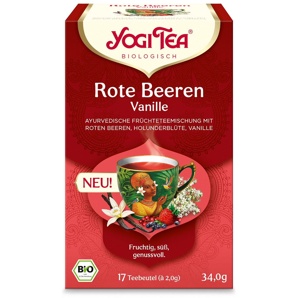 YOGI TEA Rote Beeren Vanille Bio Filterbeutel - 17X2.0g