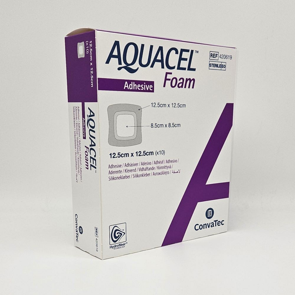 AQUACEL Foam adhäsiv 12,5x12,5 cm Verband - 10Stk
