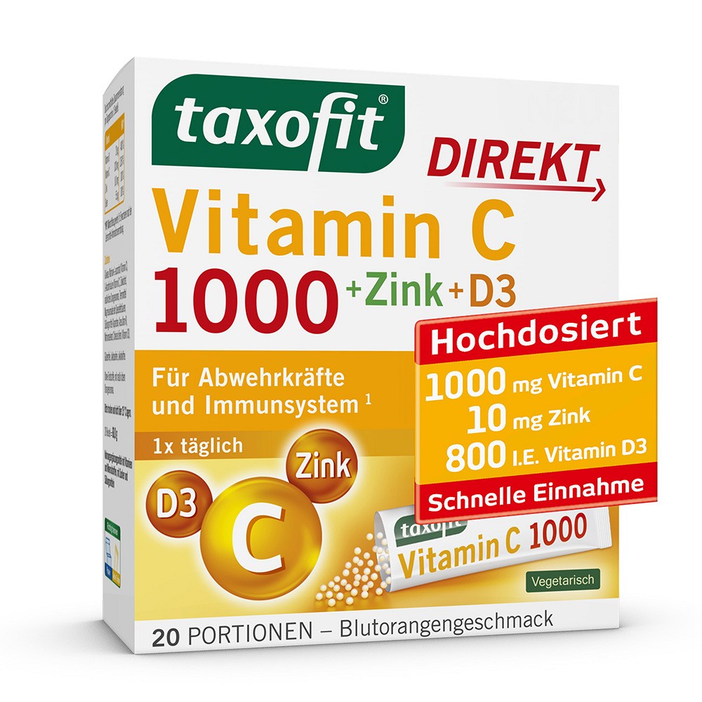 TAXOFIT Vitamin C 1000+Zink+D3 Direkt Granulat - 20Stk