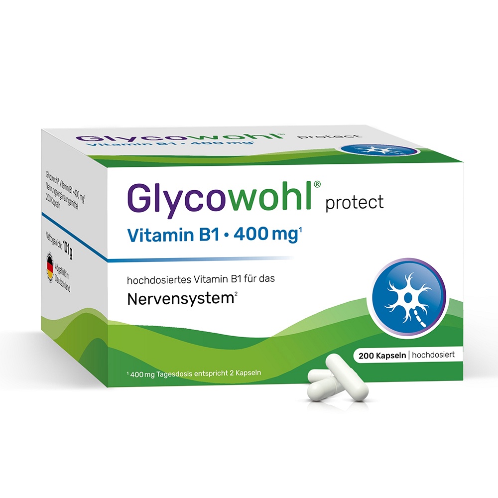 GLYCOWOHL Vitamin B1 Thiamin 400 mg hochdos.Kaps. - 200Stk - Vegan
