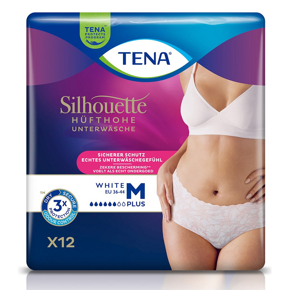 TENA SILHOUETTE plus M white Inkontinenz Pants - 12Stk