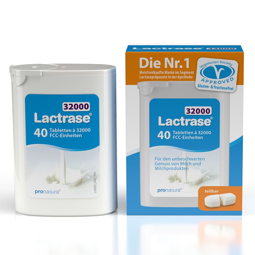 LACTRASE 32.000 FCC Tabletten teilbar im Spender - 40Stk - Verdauungsenzyme