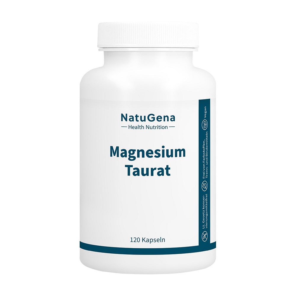 MAGNESIUMTAURAT hochdosiert+vegan Kapseln - 120Stk - Für Haut, Haare & Knochen