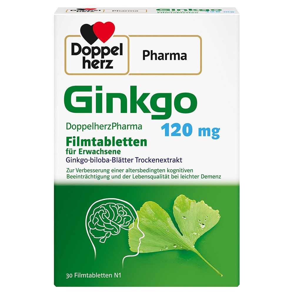 GINKGO DOPPELHERZPHARMA 120 mg Filmtabletten - 30Stk - Gedächtnis, Nerven & Beruhigung