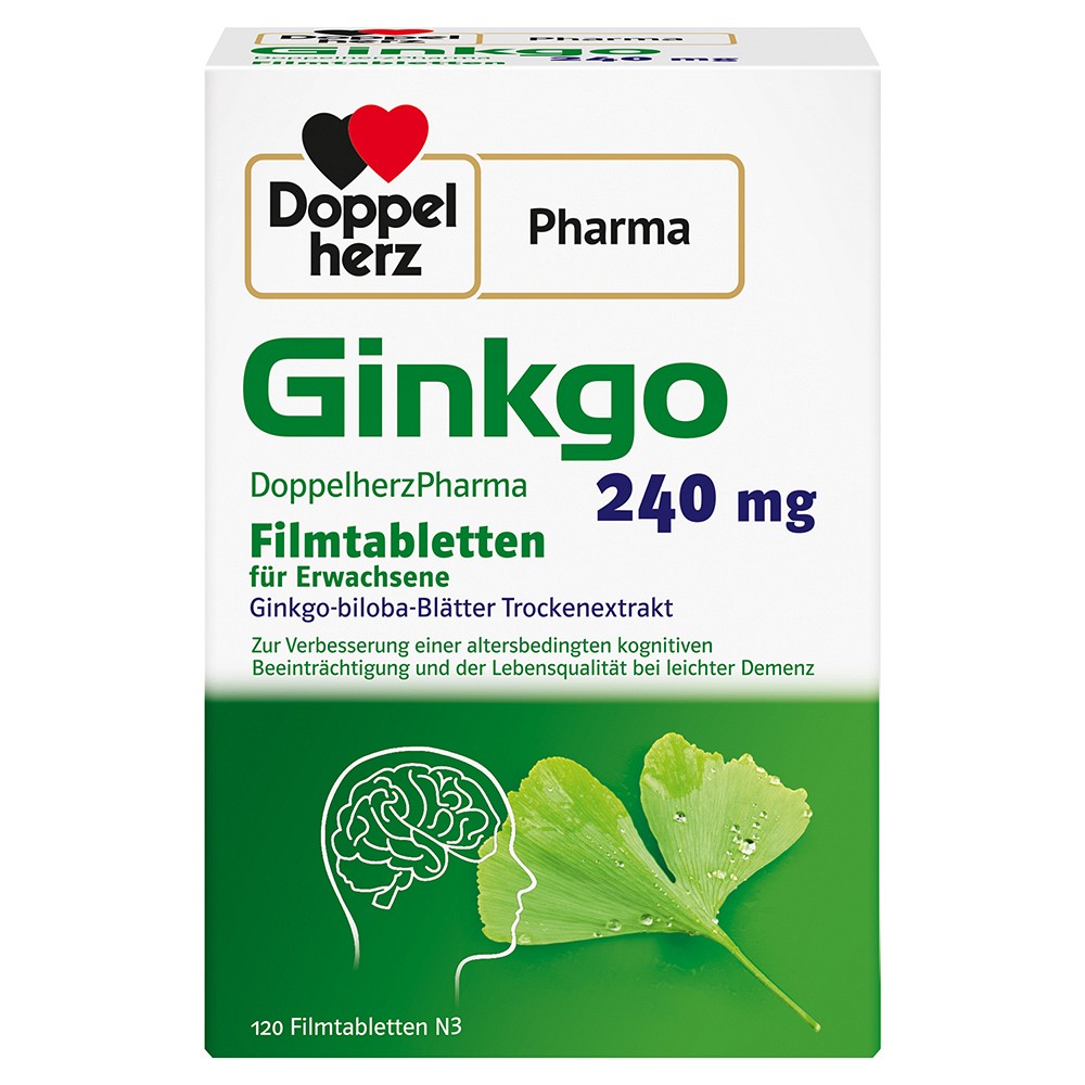 GINKGO DOPPELHERZPHARMA 240 mg Filmtabletten - 120Stk - Gedächtnis, Nerven & Beruhigung