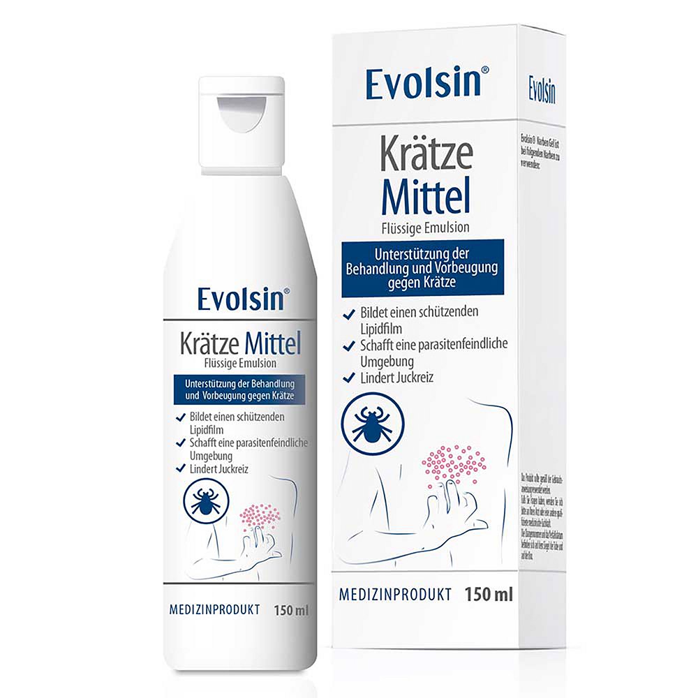 EVOLSIN Krätze Mittel Emulsion - 150ml - Juckreiz & Ekzeme
