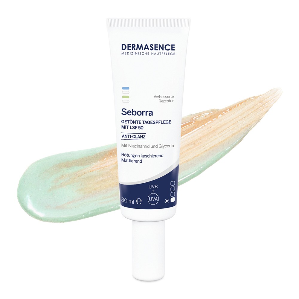DERMASENCE Seborra Getönte Tagespflege mit LSF 50 - 30ml - Unreine Haut und Akne
