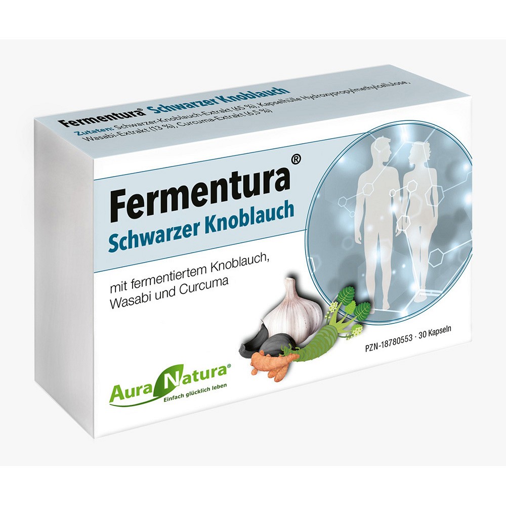 AURANATURA Fermentura schwarzer Knoblauch Kapseln - 30Stk - Entgiften-Entschlacken-Entsäuern