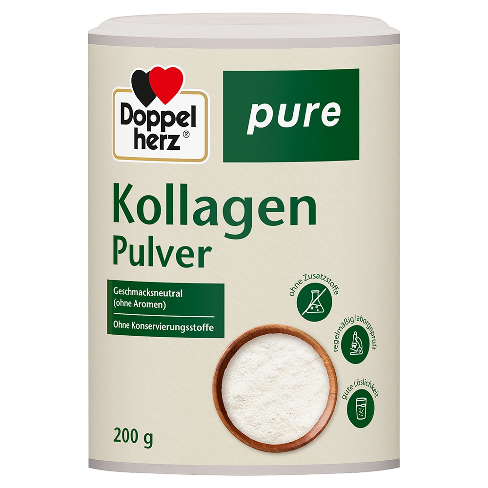 DOPPELHERZ Kollagenpulver pure - 200g - Muskeln, Knochen & Bewegungsapparat