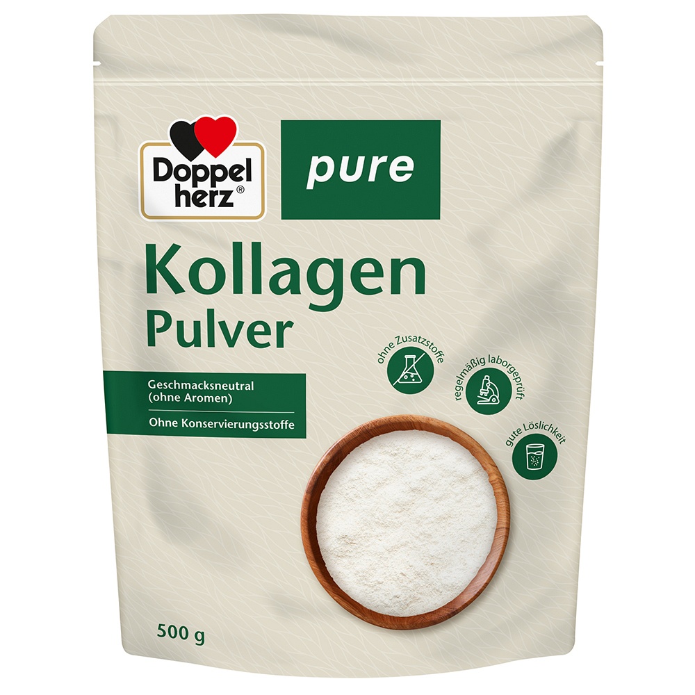 DOPPELHERZ Kollagenpulver pure - 500g - Muskeln, Knochen & Bewegungsapparat