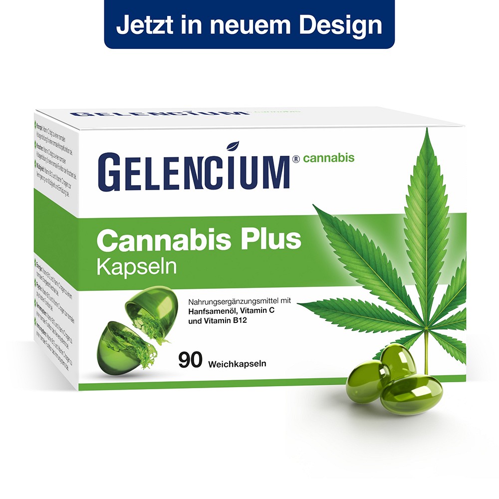 GELENCIUM Cannabis Plus Kapseln mit Vitamin B12 - 90Stk - Stress & Burnout