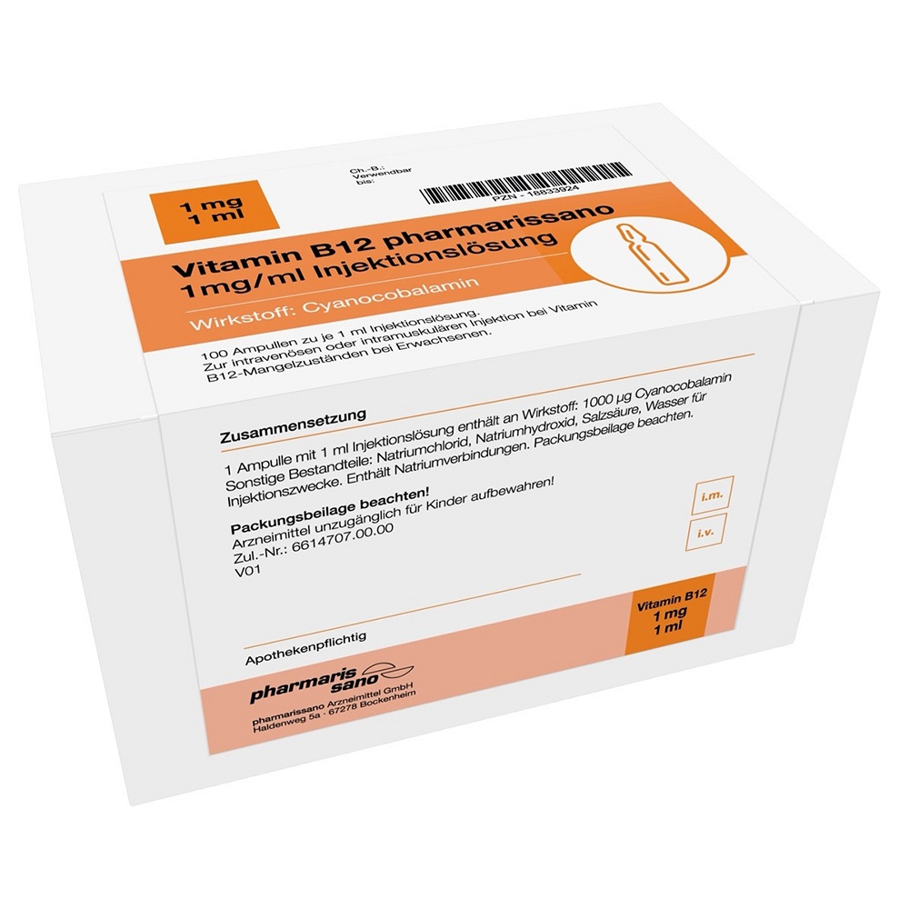 VITAMIN B12 PHARMARISSANO 1 mg/ml Injektionslösung - 100X1ml