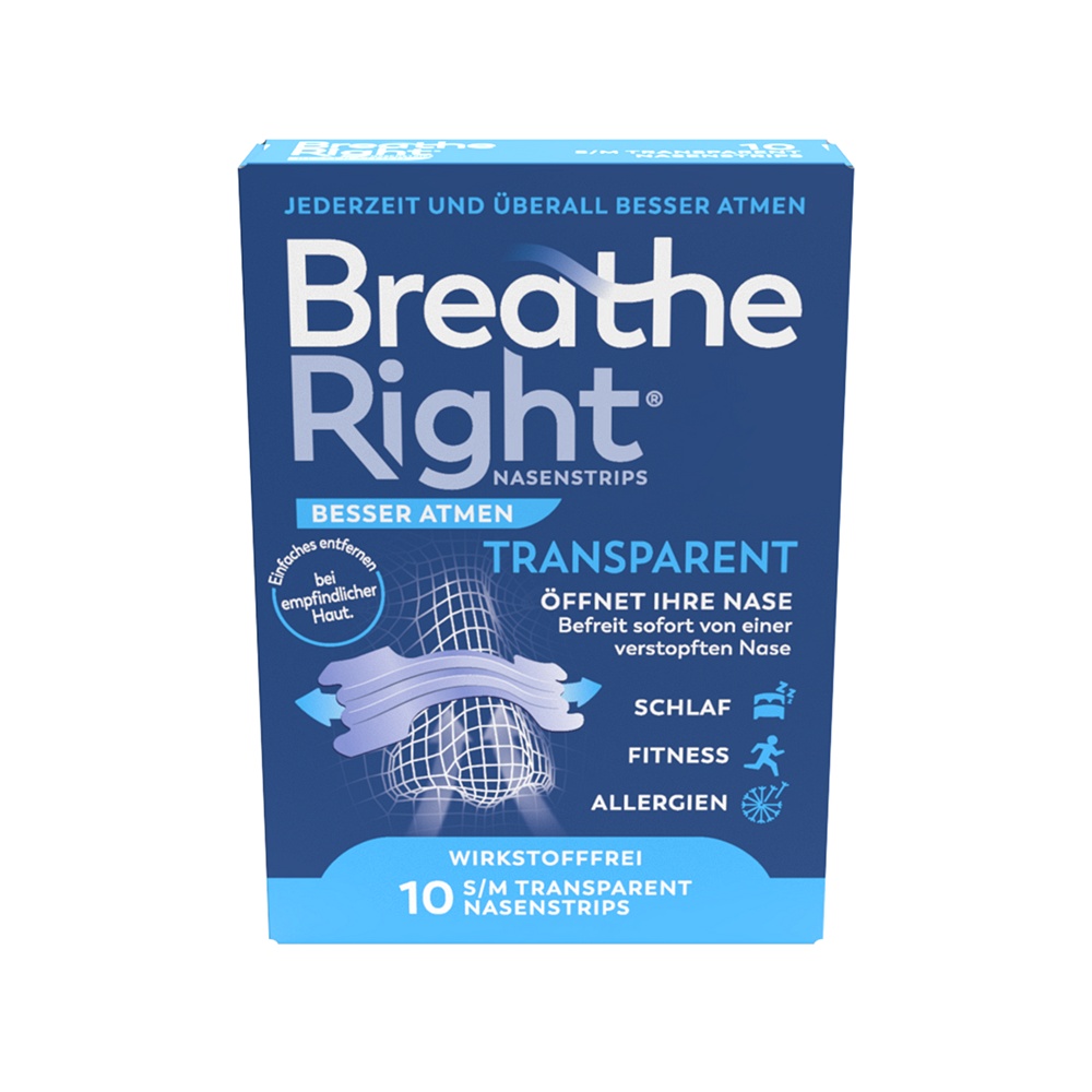 BREATHE Right Besser Atmen Nasenpfl.normal transp. - 10Stk