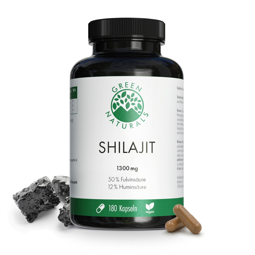 GREEN NATURALS Shilajit 1300mg hochdos.vegan Kaps. - 180Stk