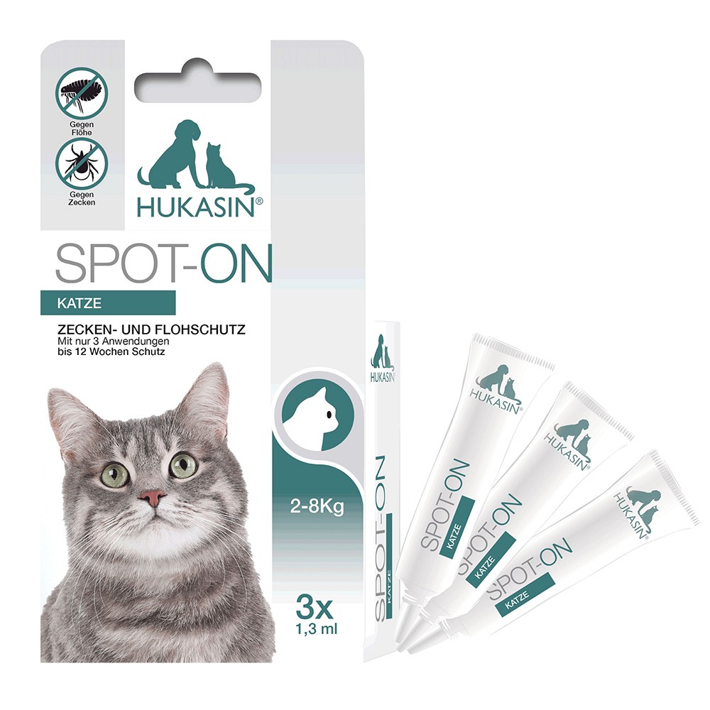 HUKASIN Spot-on Zecken- u.Flohschutz Amp.f. Katzen - 3X0.7ml - Zecken, Flöhe & Co.