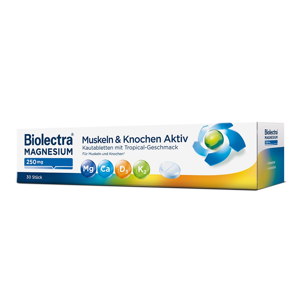 BIOLECTRA Magnesium 250 mg Muskeln & Kno.Aktiv KTA - 30Stk
