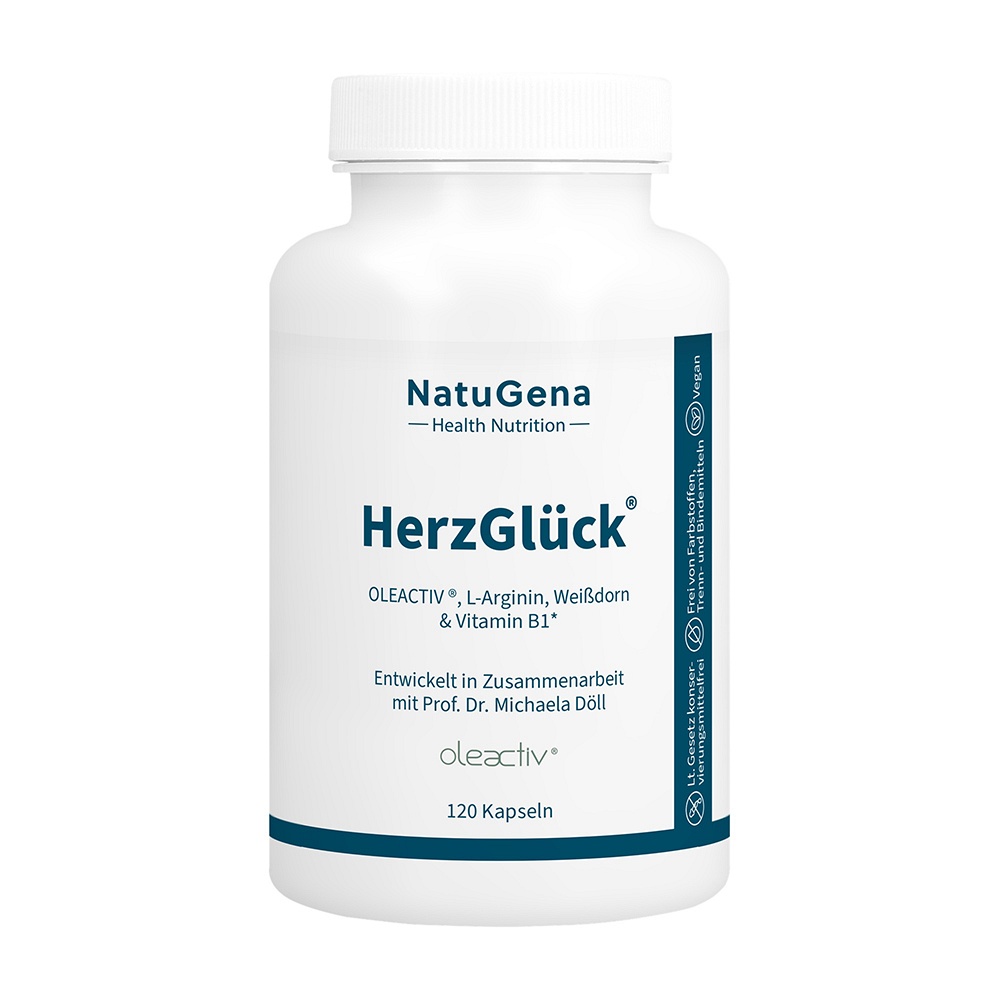 HERZGLÜCK L-Arginin+Weißdorn Kapseln - 120Stk - Mittel bei hohem Blutdruck