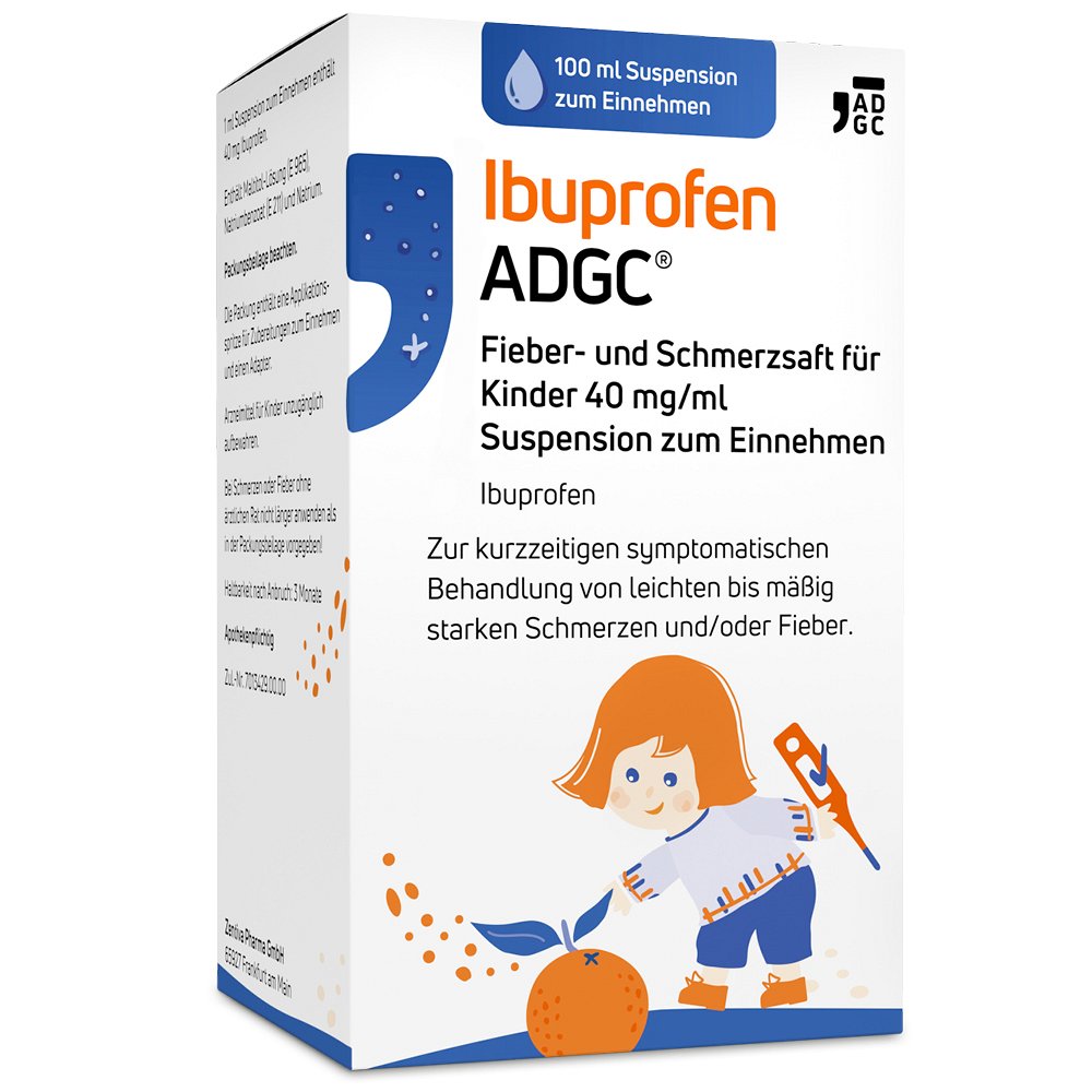 IBUPROFEN ADGC Fieber u.Schmerzsaft Kinder 40mg/ml - 100ml - MHD Ware