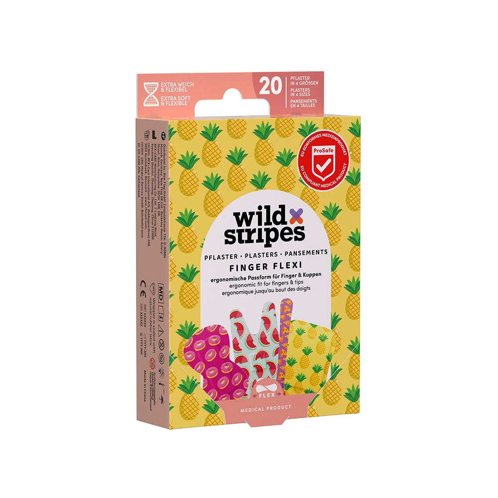 WILD STRIPES Pflaster Finger Flexi Food INT - 20Stk - Pflasterstrips