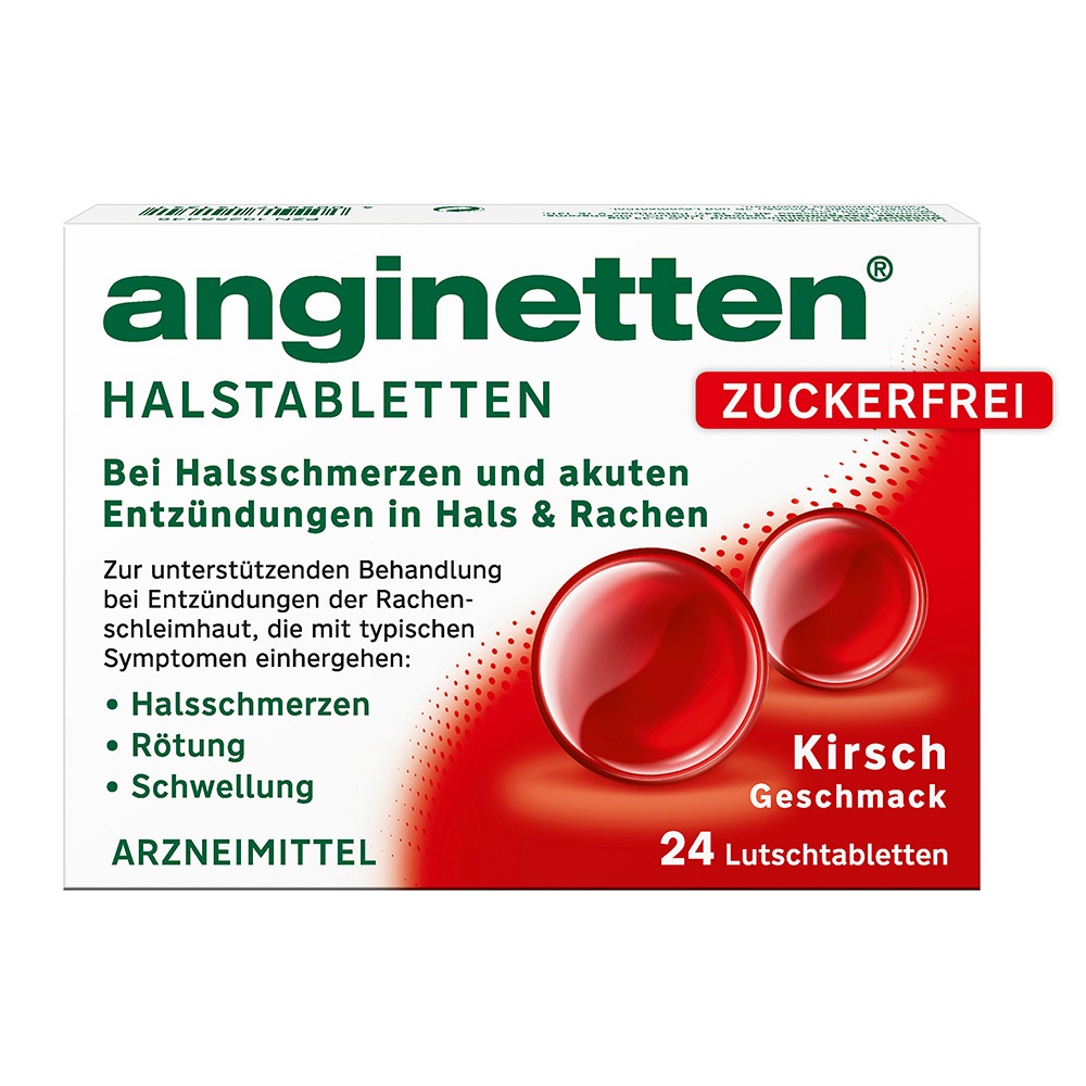 ANGINETTEN Halstabletten zuckerfrei Kirsche - 24Stk