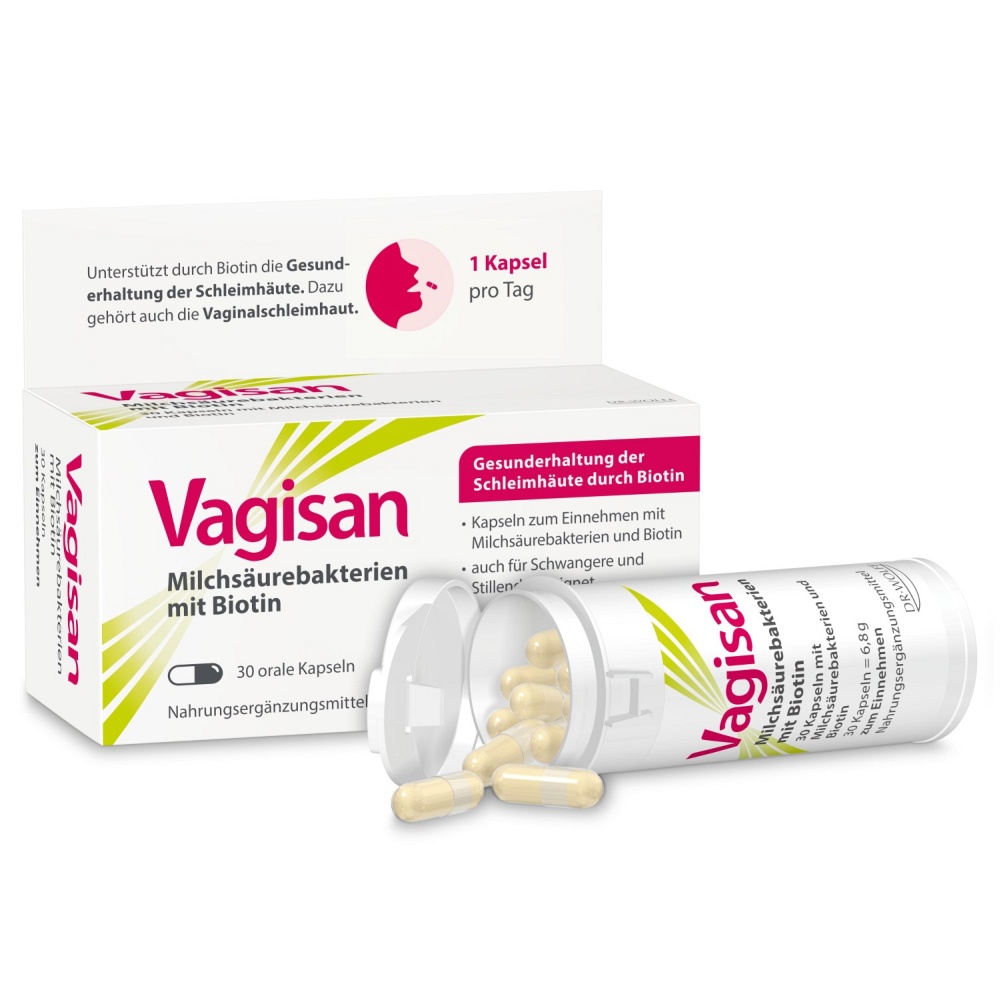 VAGISAN Milchsäurebakterien mit Biotin Kapseln - 30Stk