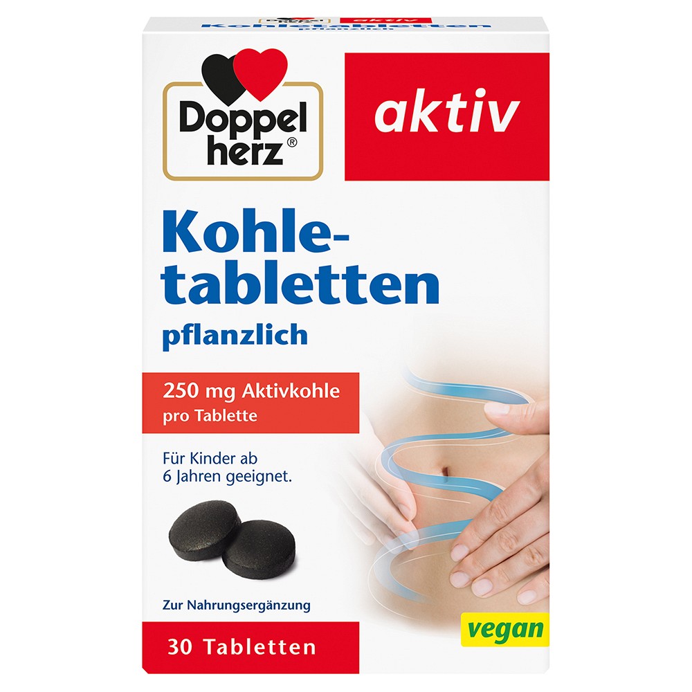DOPPELHERZ Kohletabletten - 30Stk - Magen & Verdauung
