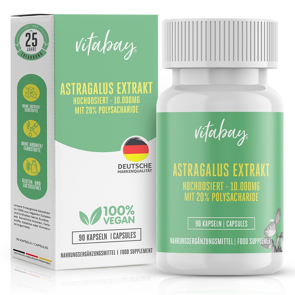 ASTRAGALUS EXTRAKT 10.000 mg hochdosiert Kapseln - 90Stk - Vegan